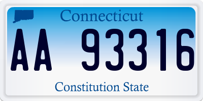 CT license plate AA93316