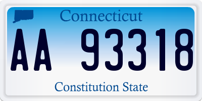 CT license plate AA93318