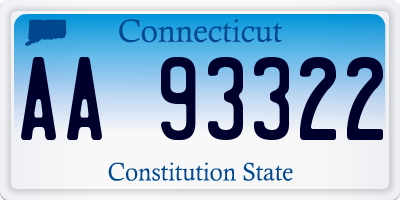 CT license plate AA93322