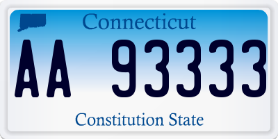 CT license plate AA93333