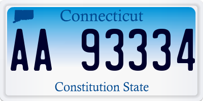 CT license plate AA93334