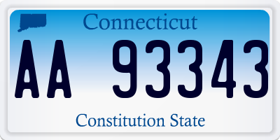 CT license plate AA93343
