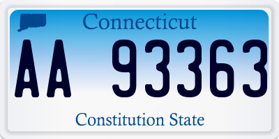 CT license plate AA93363