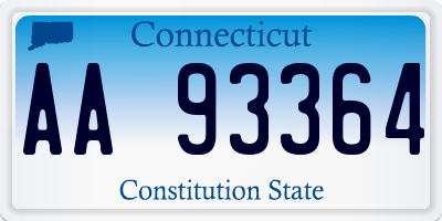 CT license plate AA93364