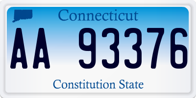 CT license plate AA93376