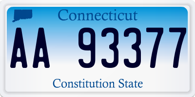 CT license plate AA93377