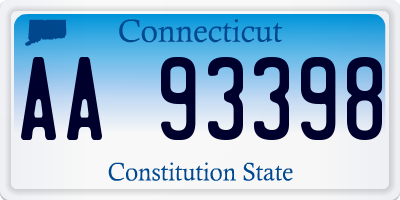 CT license plate AA93398