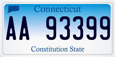 CT license plate AA93399
