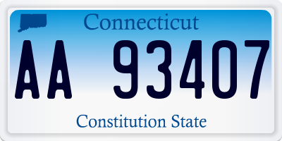 CT license plate AA93407