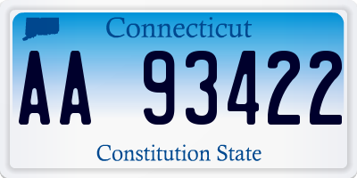 CT license plate AA93422