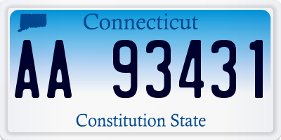 CT license plate AA93431