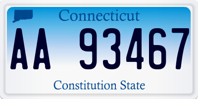 CT license plate AA93467