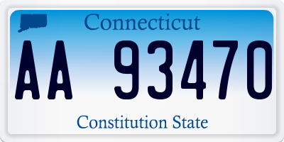 CT license plate AA93470