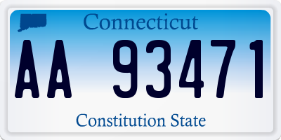 CT license plate AA93471