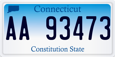 CT license plate AA93473