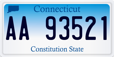 CT license plate AA93521