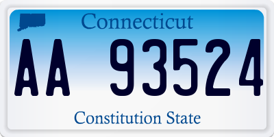 CT license plate AA93524