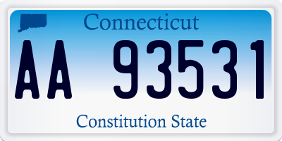 CT license plate AA93531