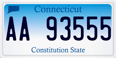 CT license plate AA93555