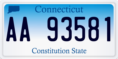 CT license plate AA93581