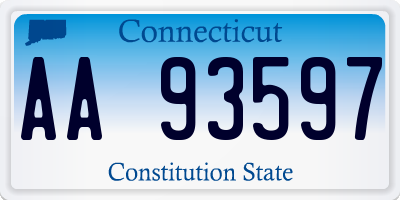 CT license plate AA93597