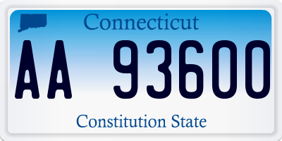 CT license plate AA93600