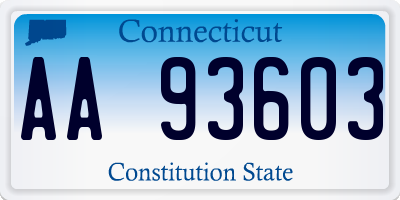 CT license plate AA93603