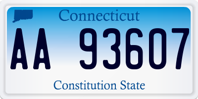 CT license plate AA93607