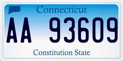 CT license plate AA93609