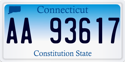 CT license plate AA93617