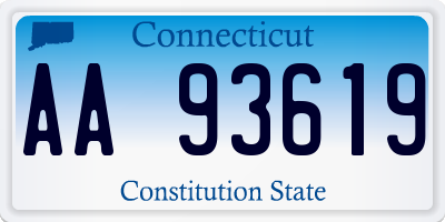 CT license plate AA93619