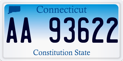 CT license plate AA93622