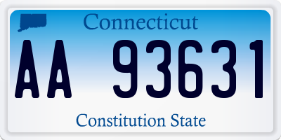 CT license plate AA93631