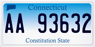 CT license plate AA93632