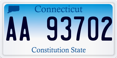 CT license plate AA93702