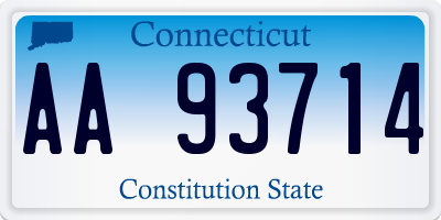 CT license plate AA93714