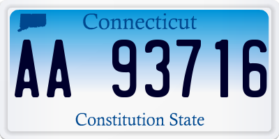 CT license plate AA93716