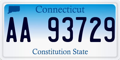 CT license plate AA93729