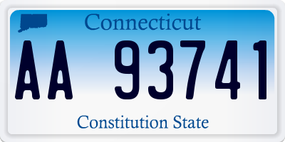 CT license plate AA93741