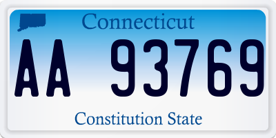 CT license plate AA93769