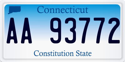 CT license plate AA93772