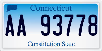 CT license plate AA93778
