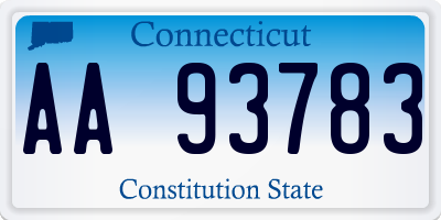 CT license plate AA93783