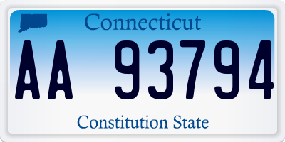 CT license plate AA93794