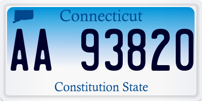 CT license plate AA93820