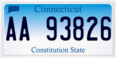 CT license plate AA93826