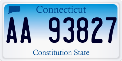 CT license plate AA93827