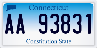 CT license plate AA93831