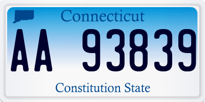 CT license plate AA93839