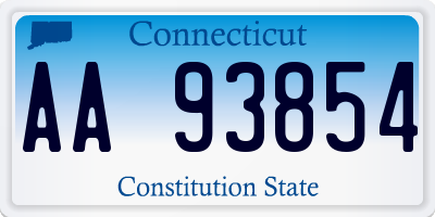 CT license plate AA93854